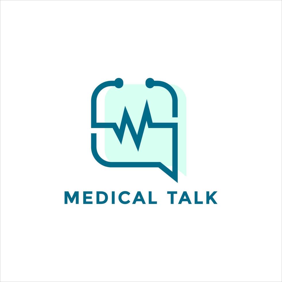 Modern medical talk logo illustration design vector