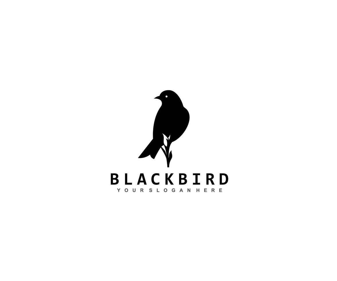 Black Bird Logo Design, Sillhouette Bird Logo vector