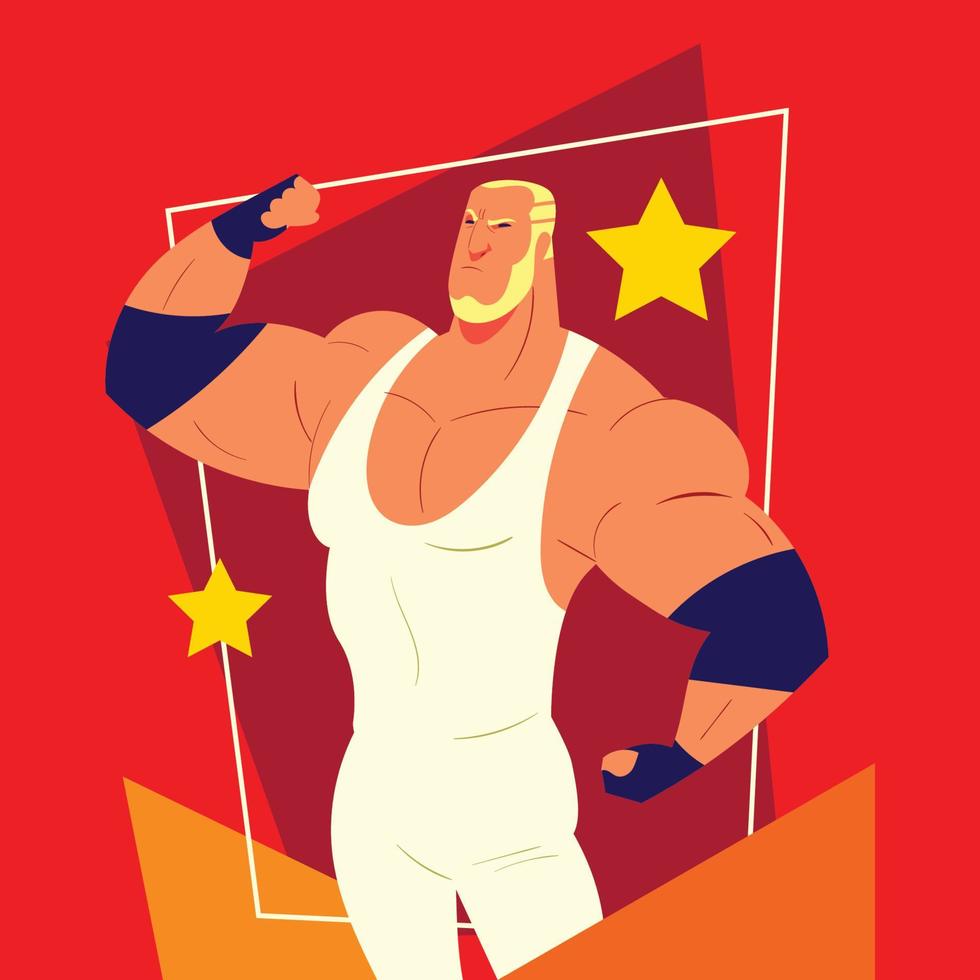 gran y poderoso luchador vector