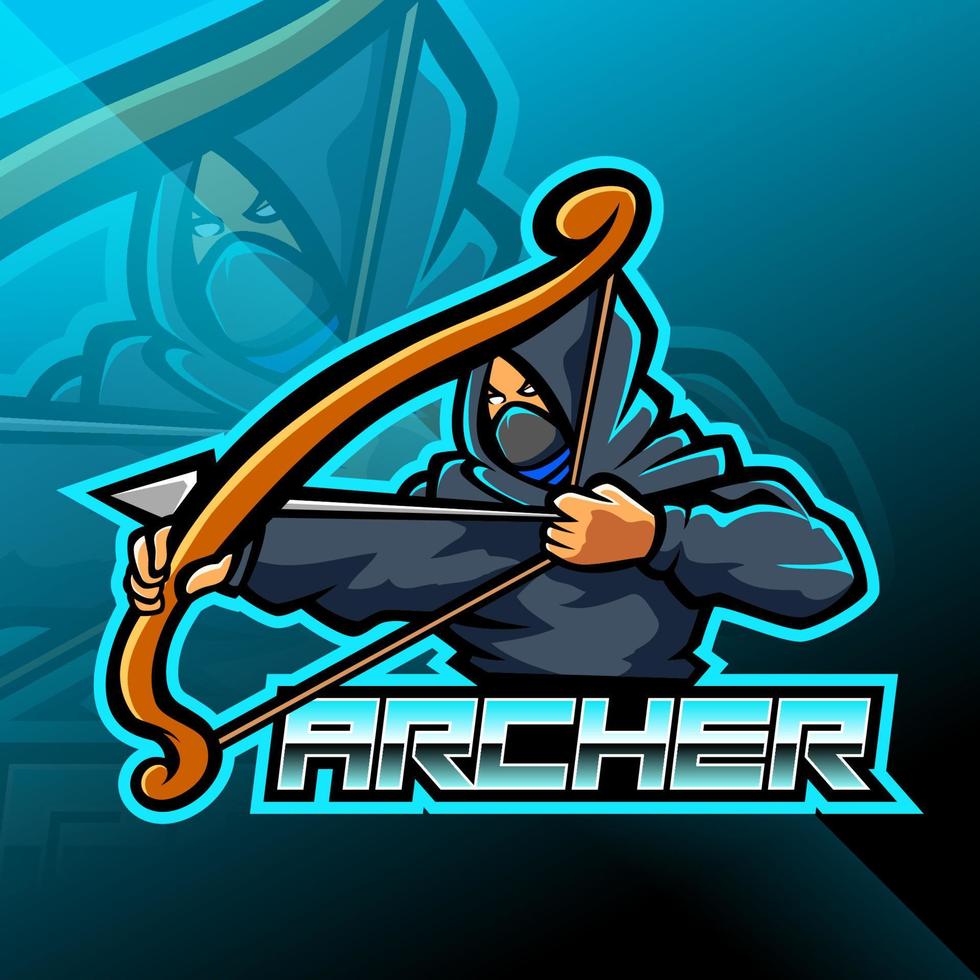 diseño de logotipo de mascota archer esport vector