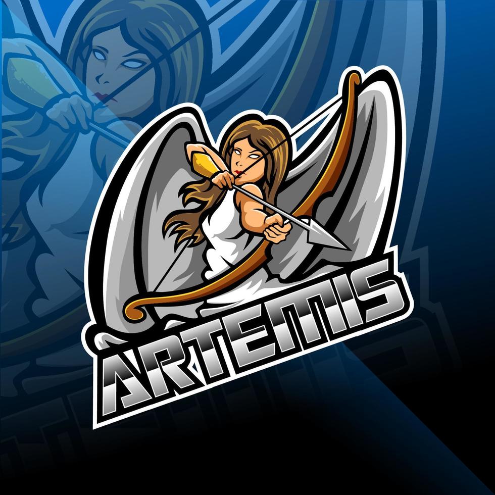 Artemis esport mascot logo design vector
