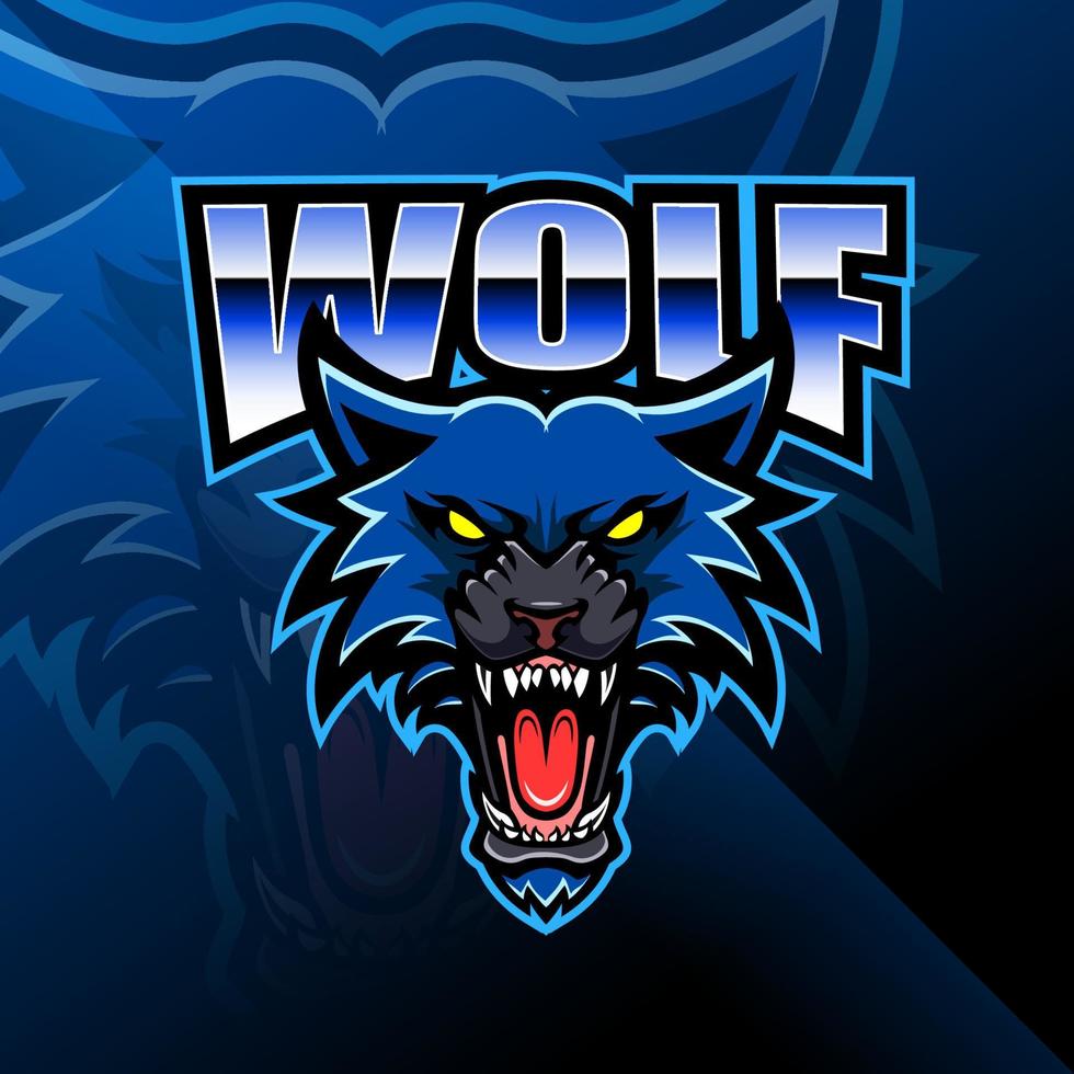 Wolf head mascot logo design vector