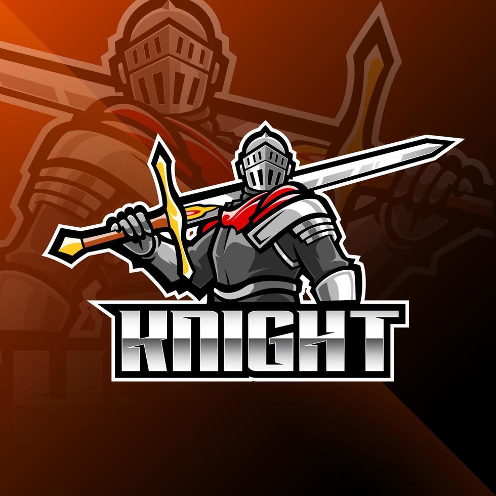 Knight esport mascot logo design vector