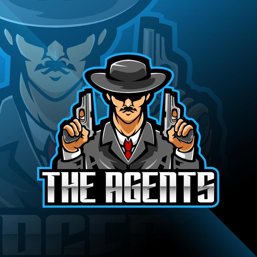 Mafia esport mascot logo gaming design vector