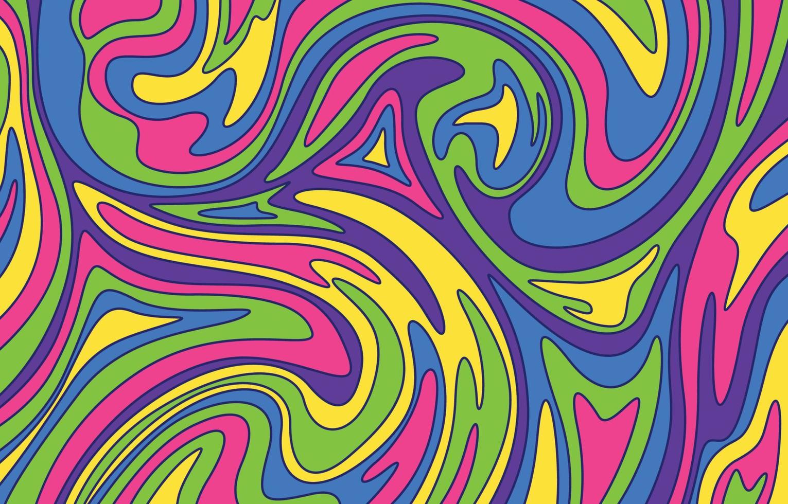 Psychedelic Abstract Waves Background vector