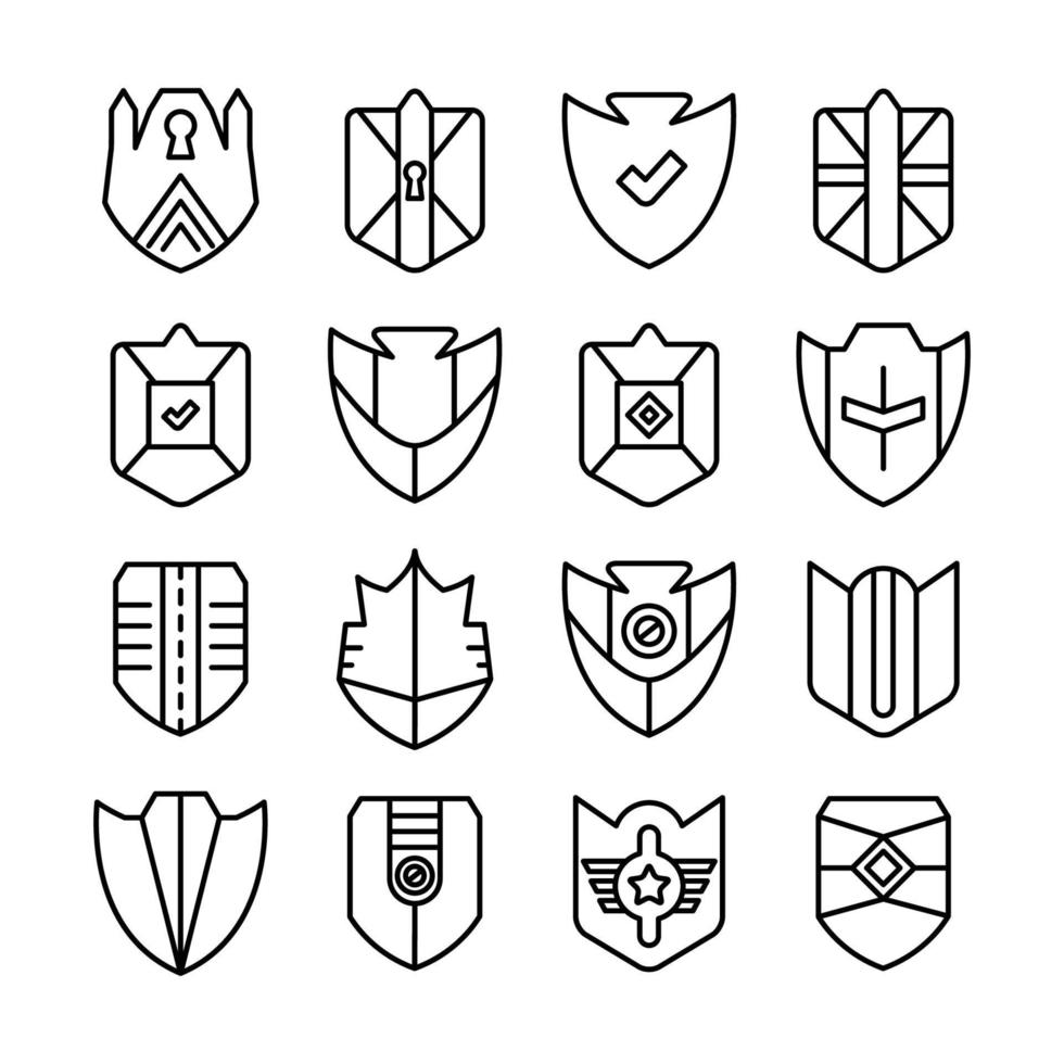 conjunto de iconos de escudo ilustración vectorial vector