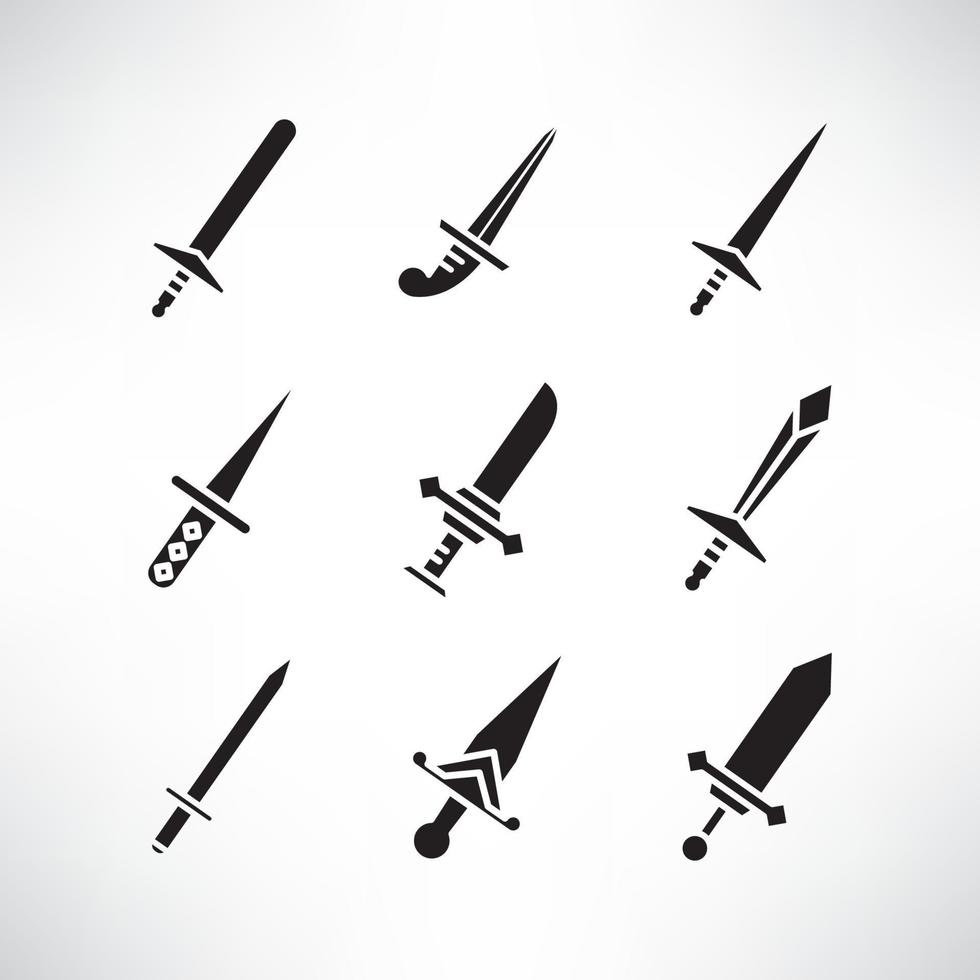 conjunto de iconos de arma espada vector