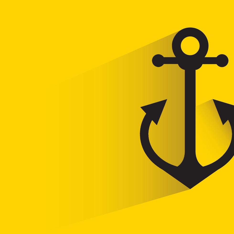 anchor symbol on yellow background vector