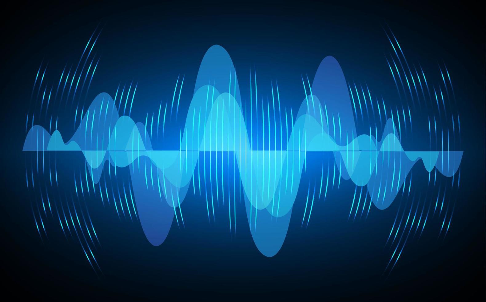 Sound waves oscillating dark light vector