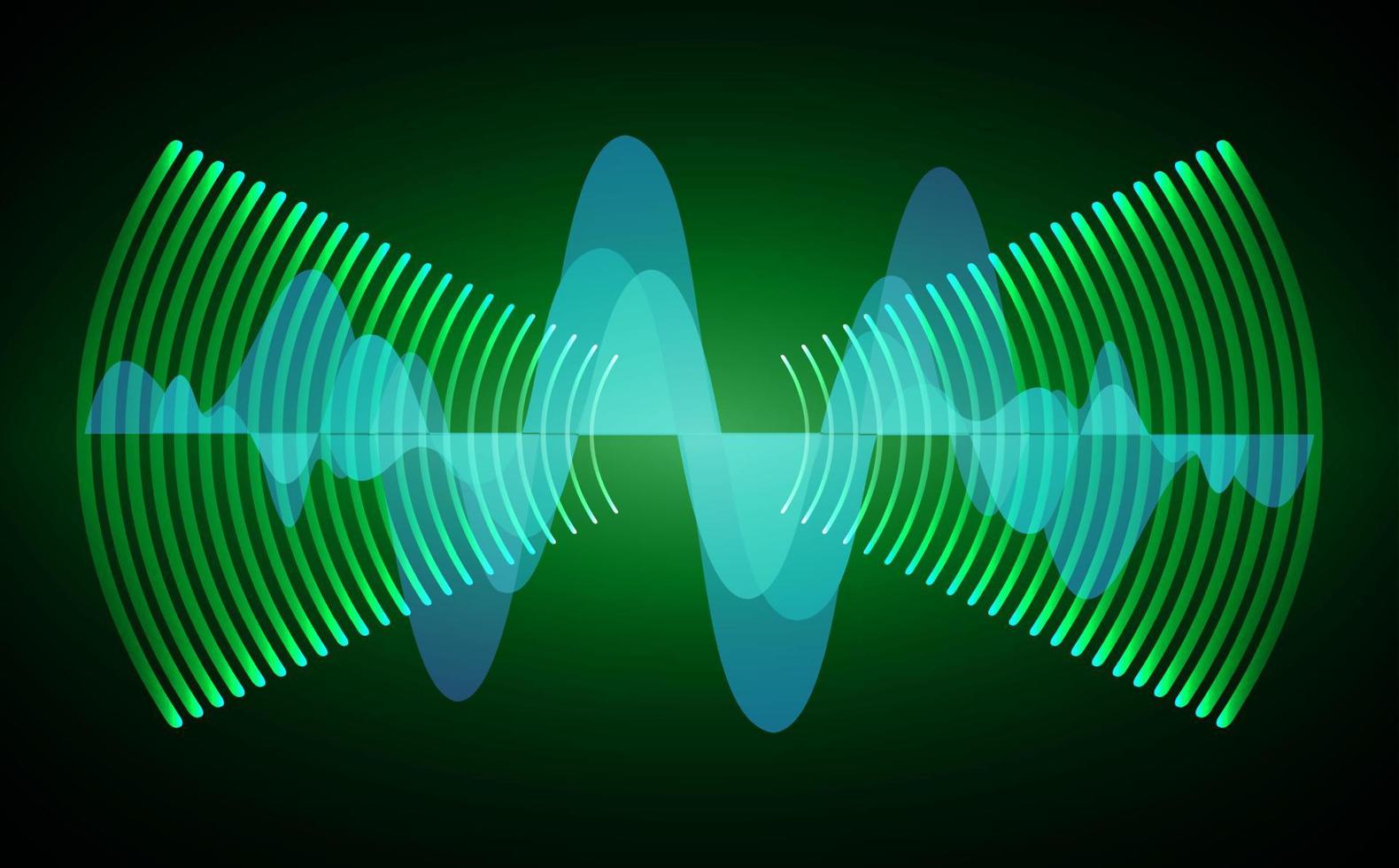 Sound waves oscillating dark light vector