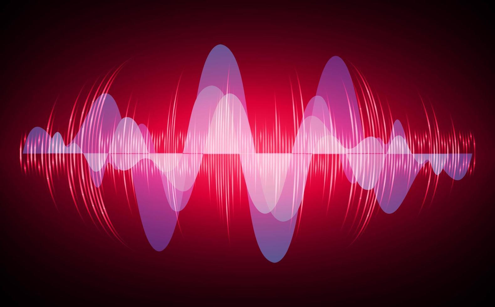 Sound waves oscillating dark light vector