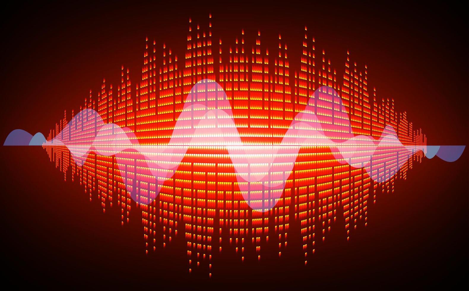 Sound waves oscillating dark light vector