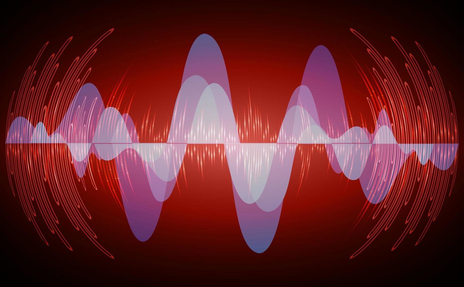 ondas de sonido oscilando luz oscura vector