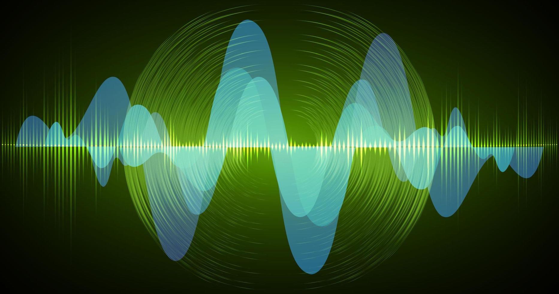 Sound waves oscillating dark light vector