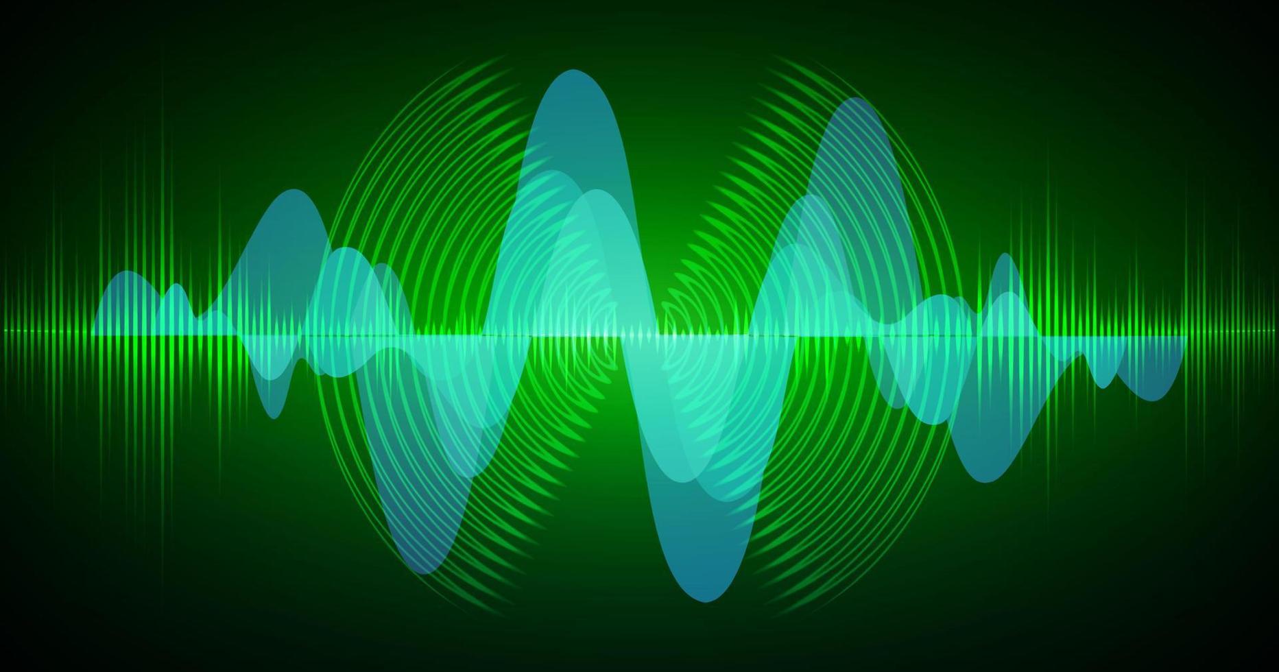 Sound waves oscillating dark light vector