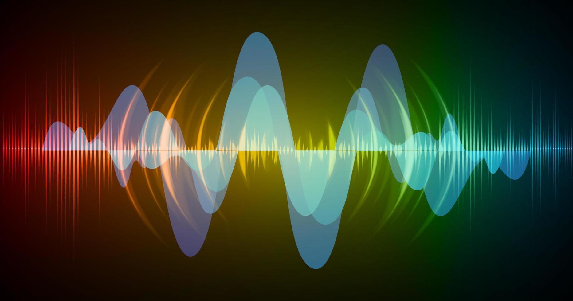 Sound waves oscillating dark light vector