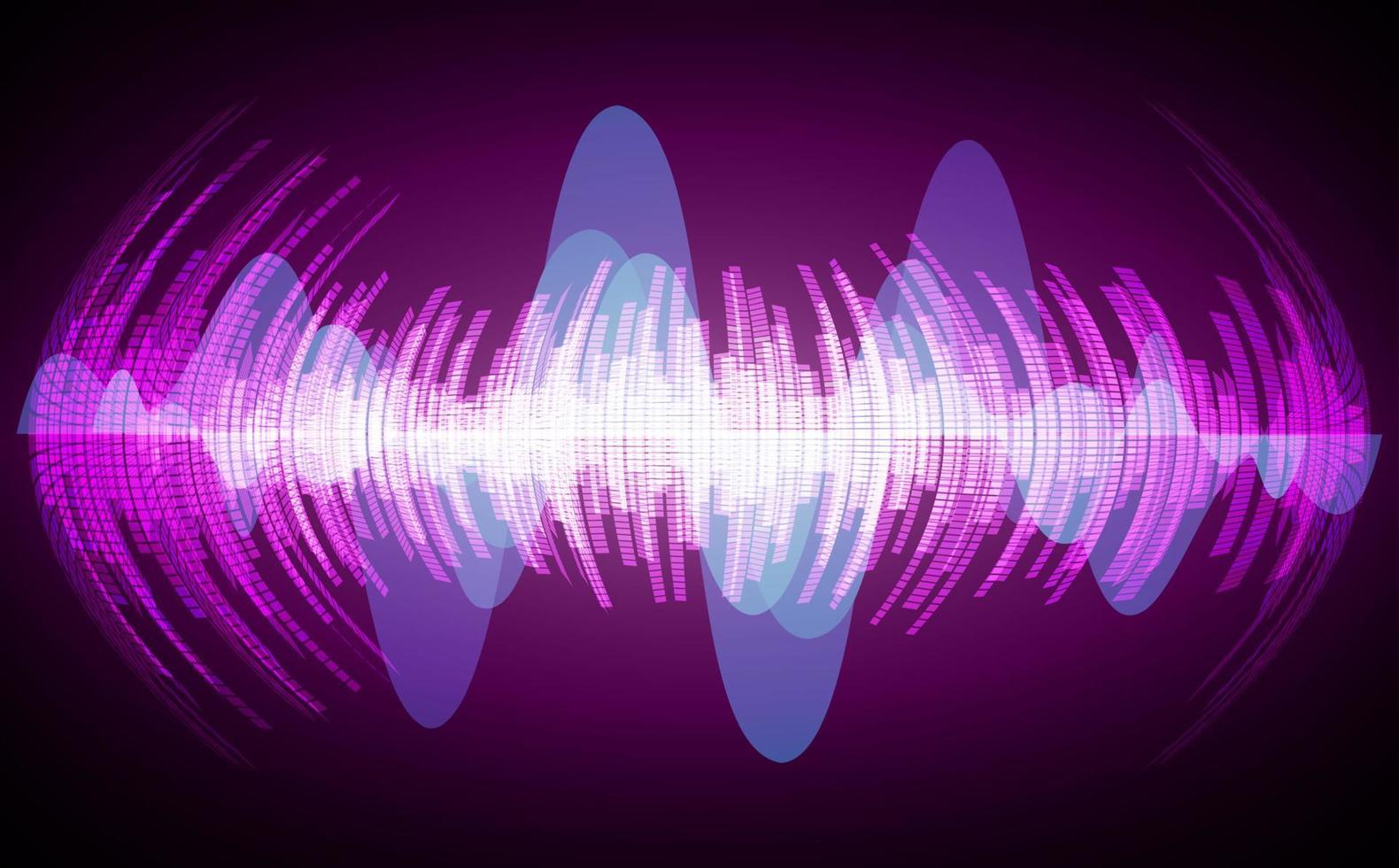 Sound waves oscillating dark light vector