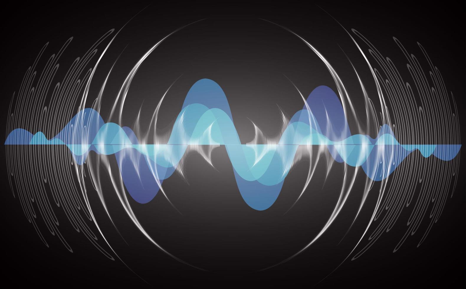 ondas de sonido oscilando luz oscura vector