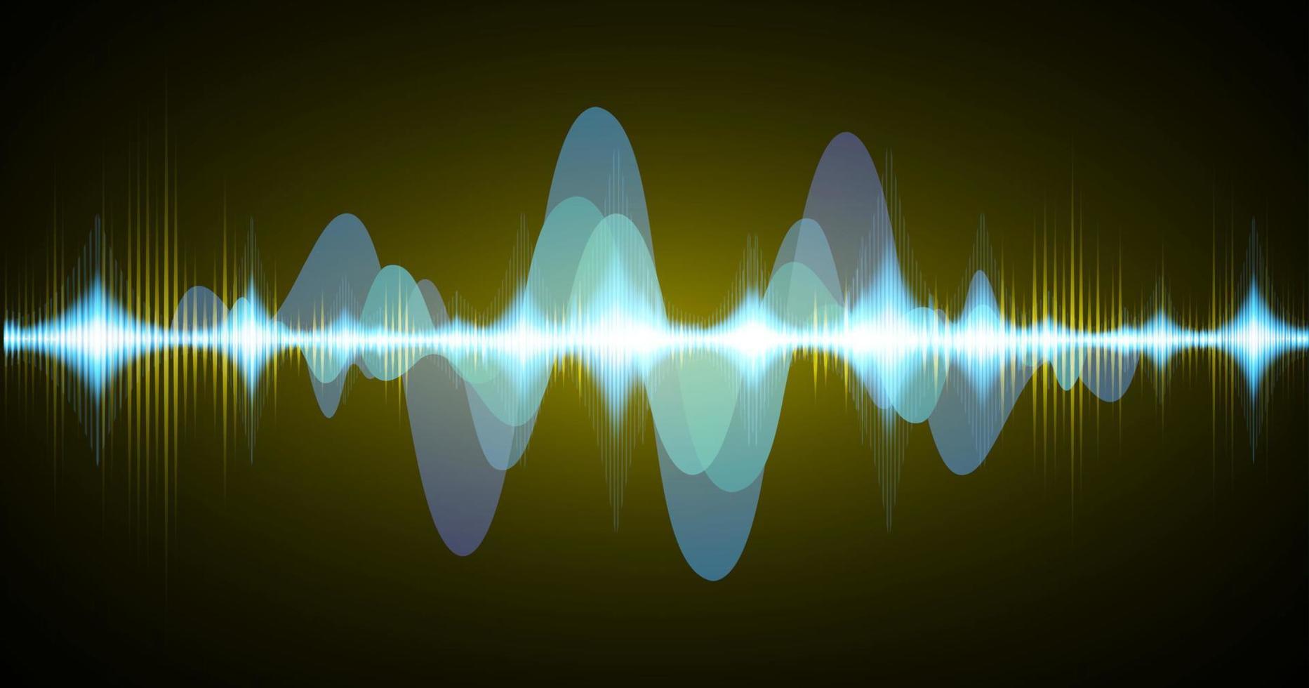 Sound waves oscillating dark light vector