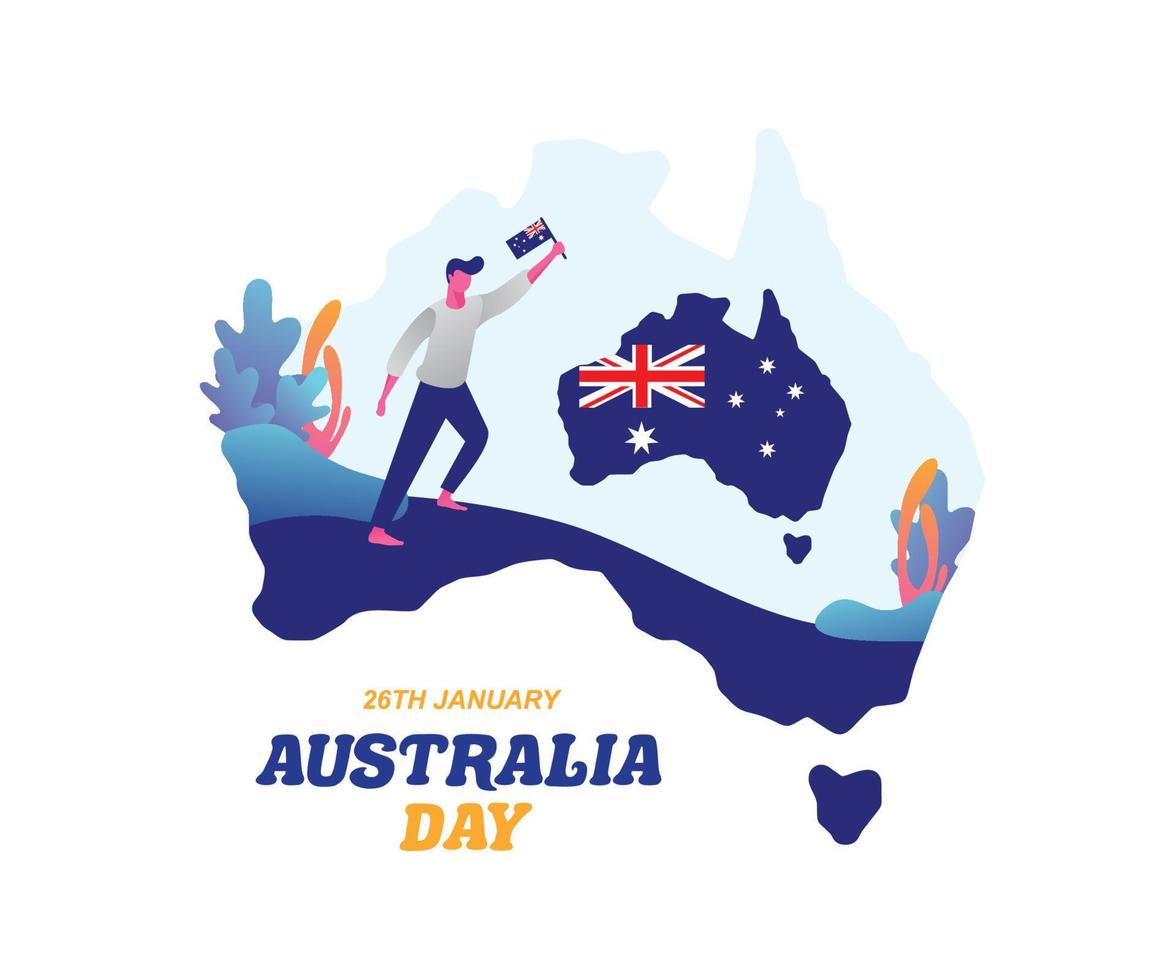 ilustración del diseño plano del día de australia vector