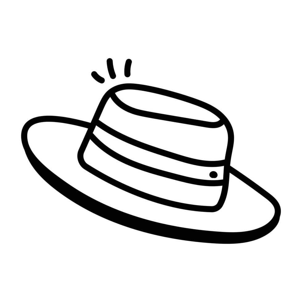 Modern doodle icon of a hat vector