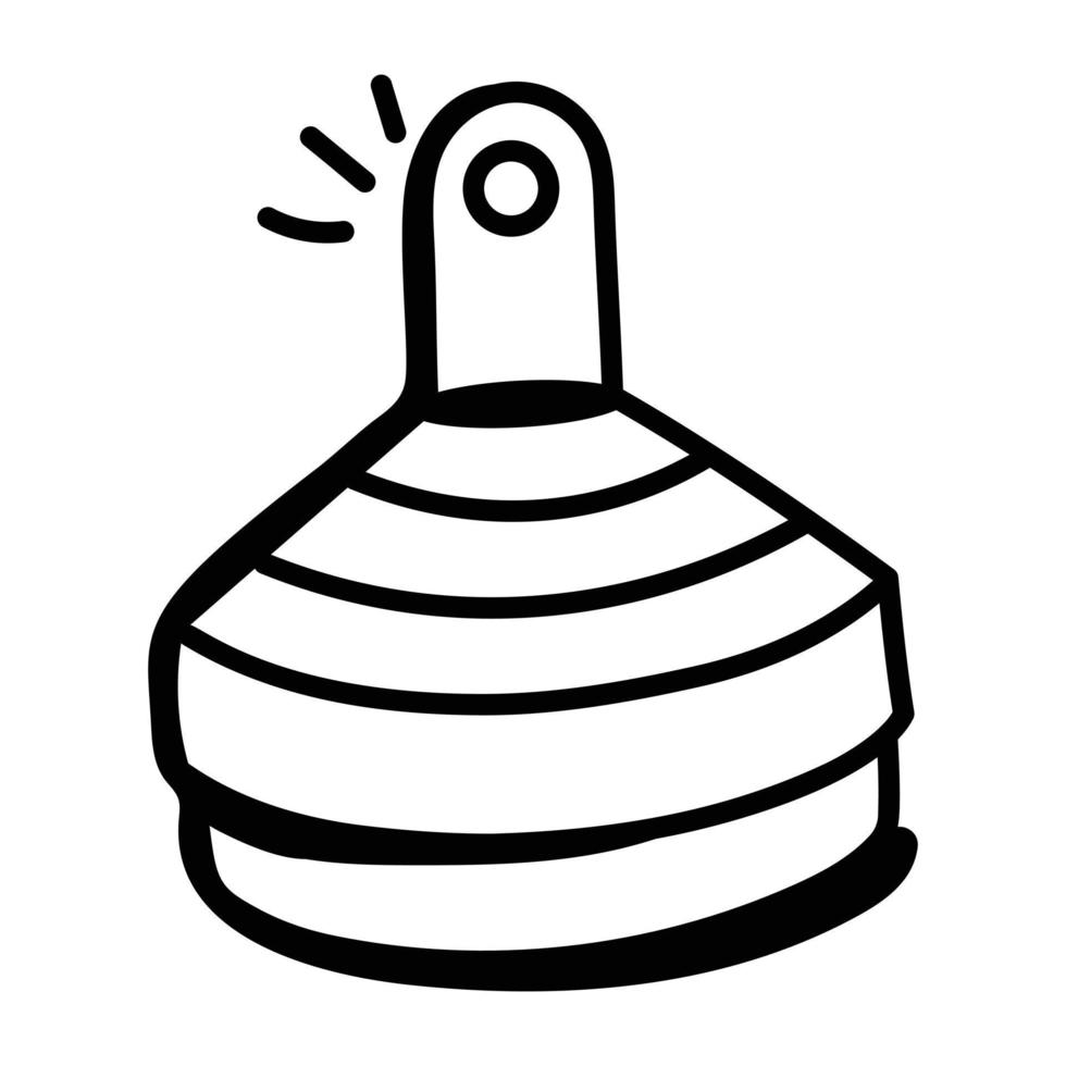 An icon of spinning top doodle design vector