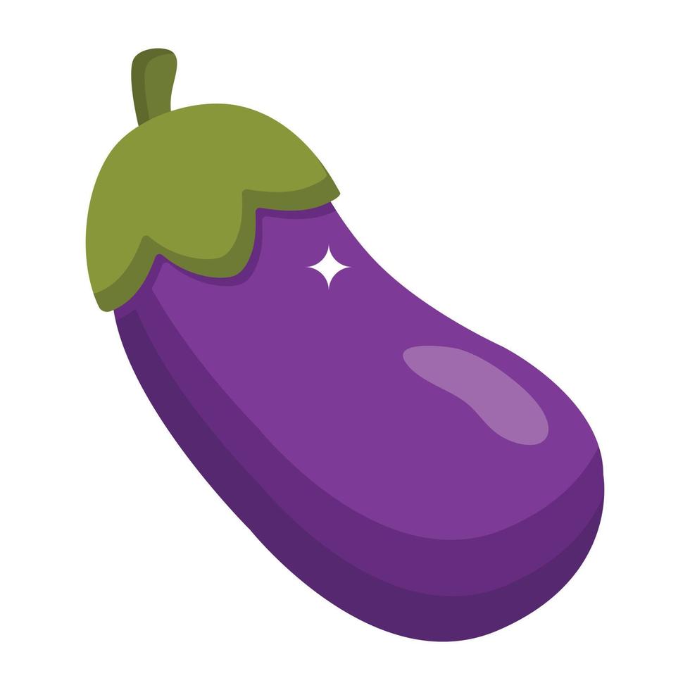 Healthy food, editable isometric icon of eggplant vector