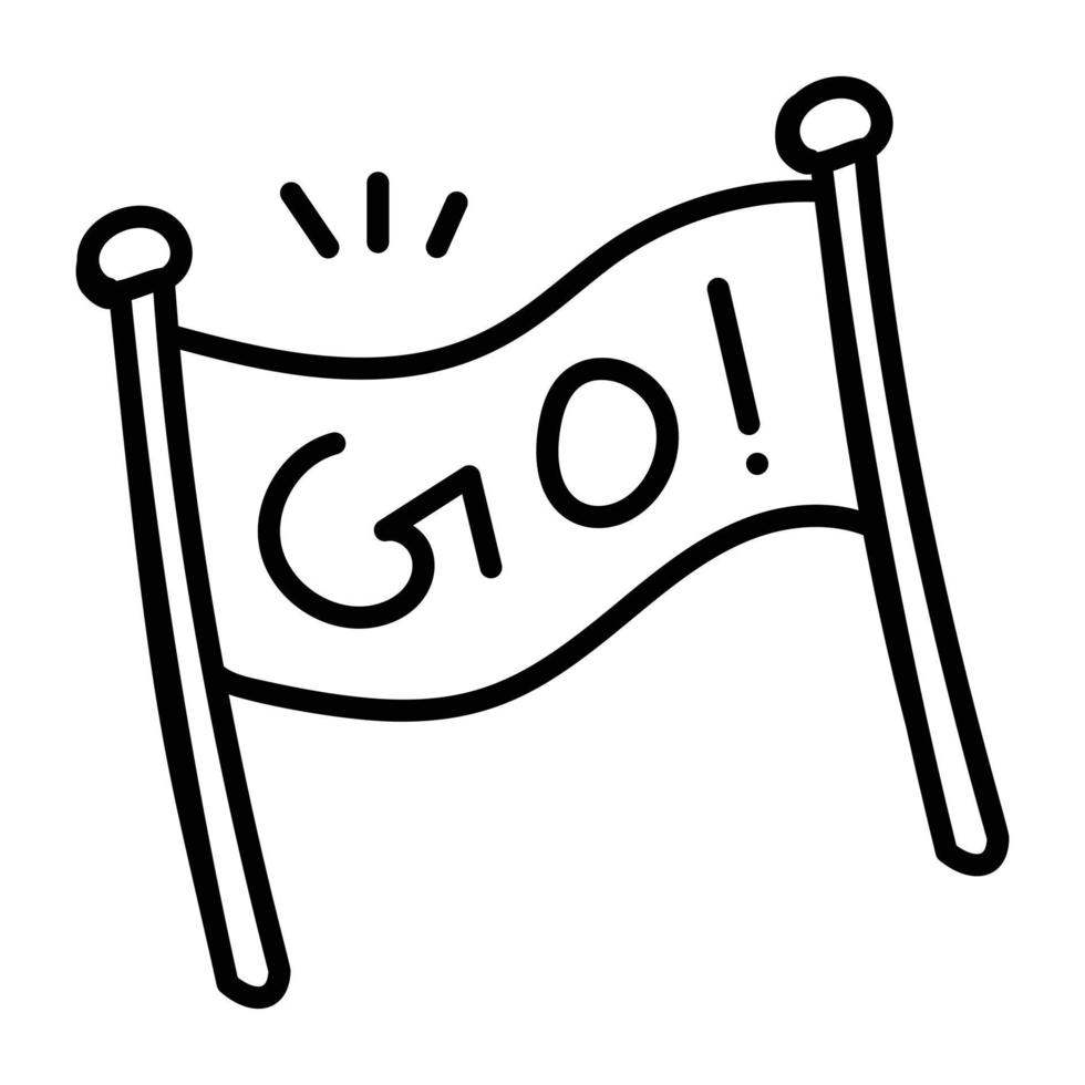 Trendy doodle icon of finish line vector