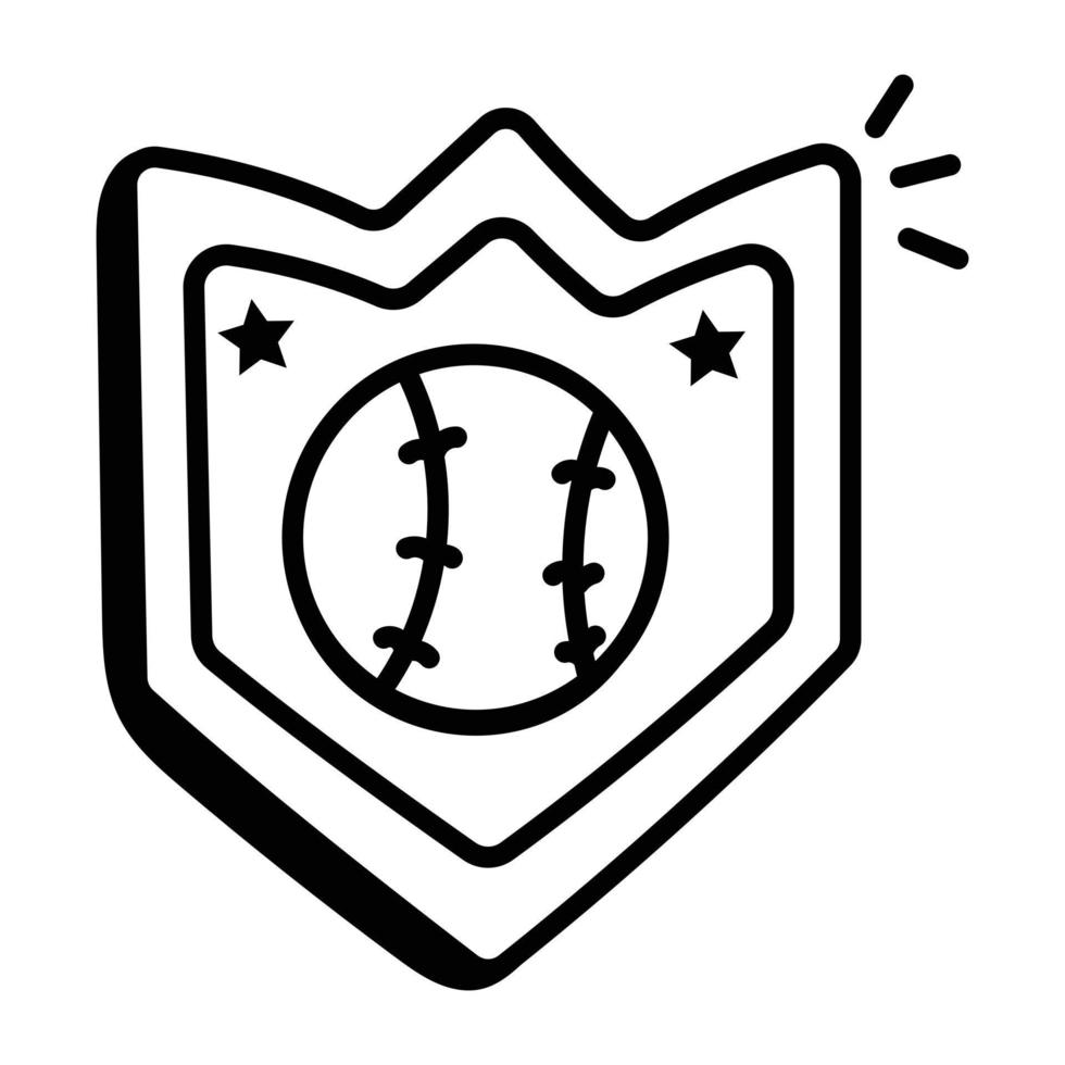 un icono de línea de doodle de liga deportiva vector