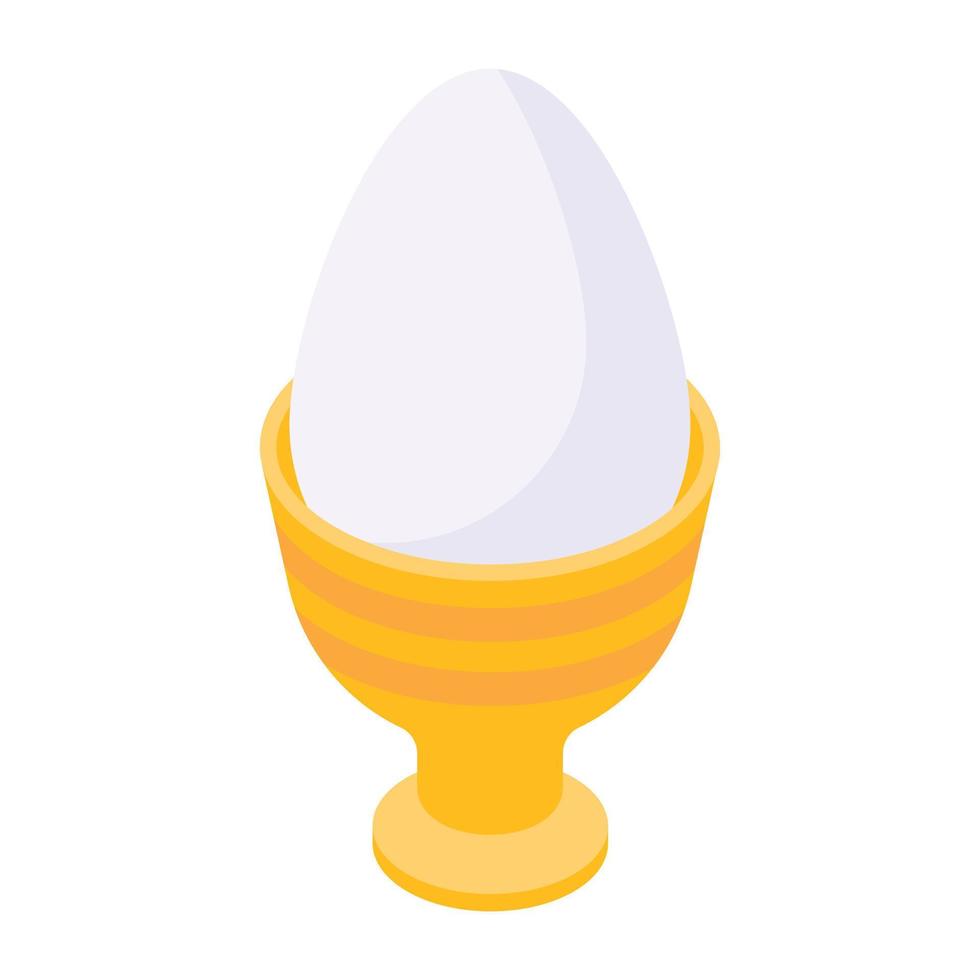 An icon of boiled egg isometric vector