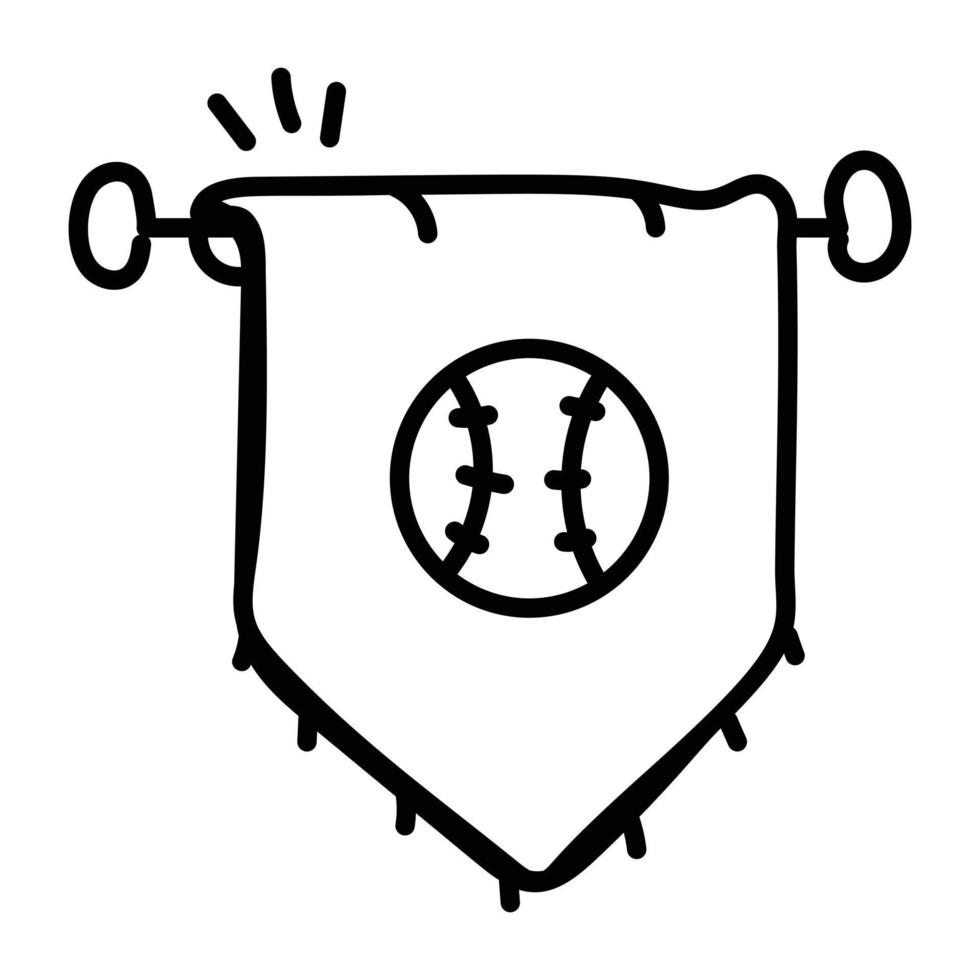 A sports banner doodle icon vector