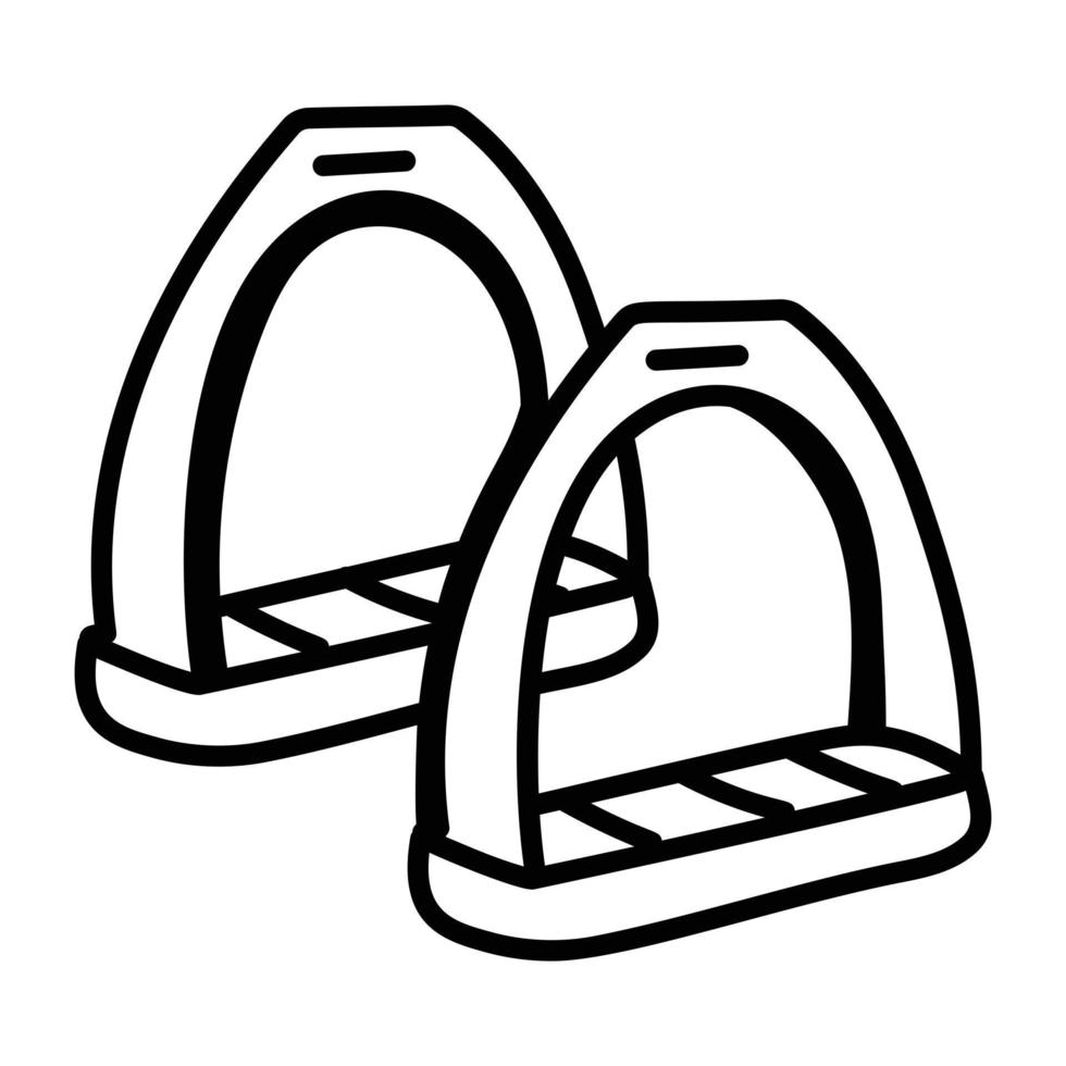 A riding saddle hand drawn icon vector