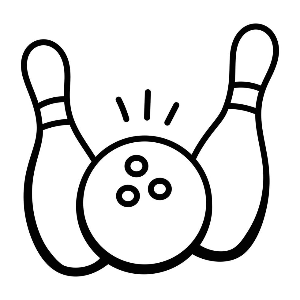An icon of bowling doodle design vector