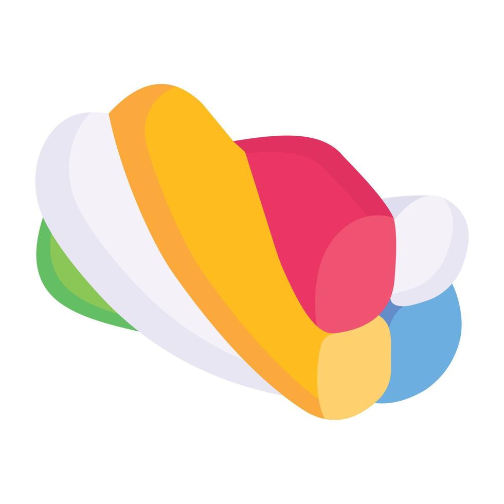 A confectionery item, isometric icon of marshmallow vector
