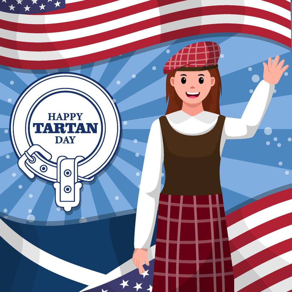 Tartan Day Concept vector