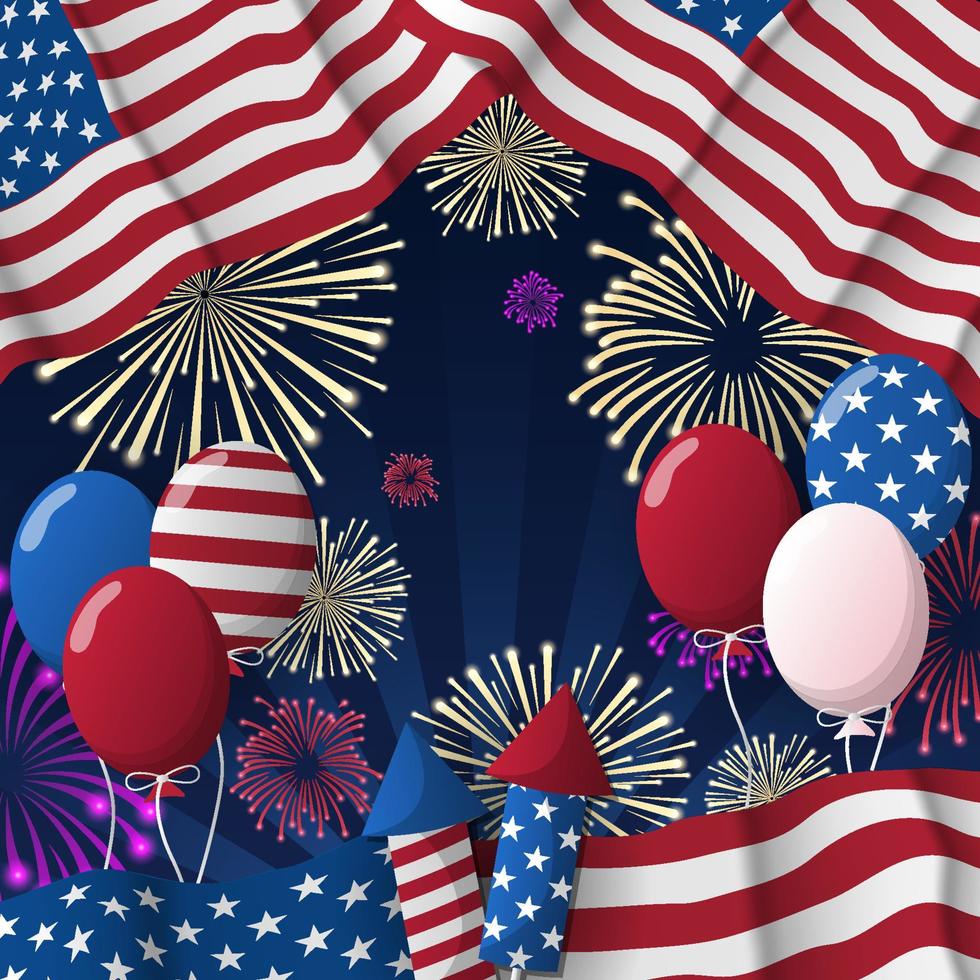 Background of USA 4th of July vector