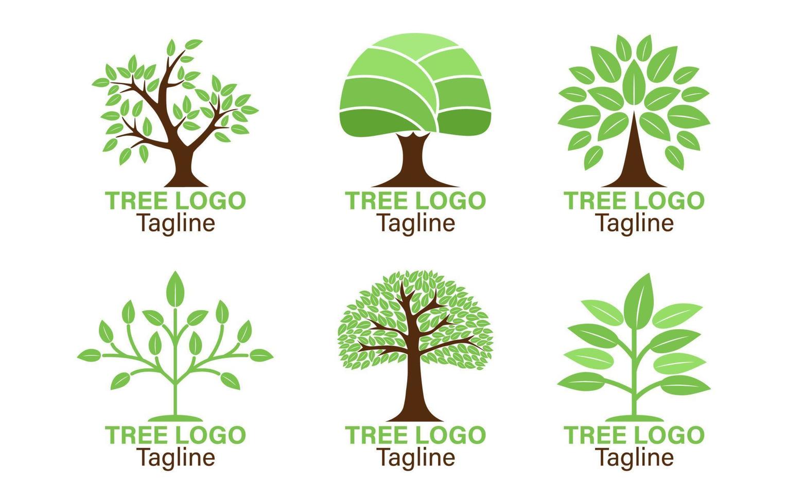 Logo Trees Set Collection vector