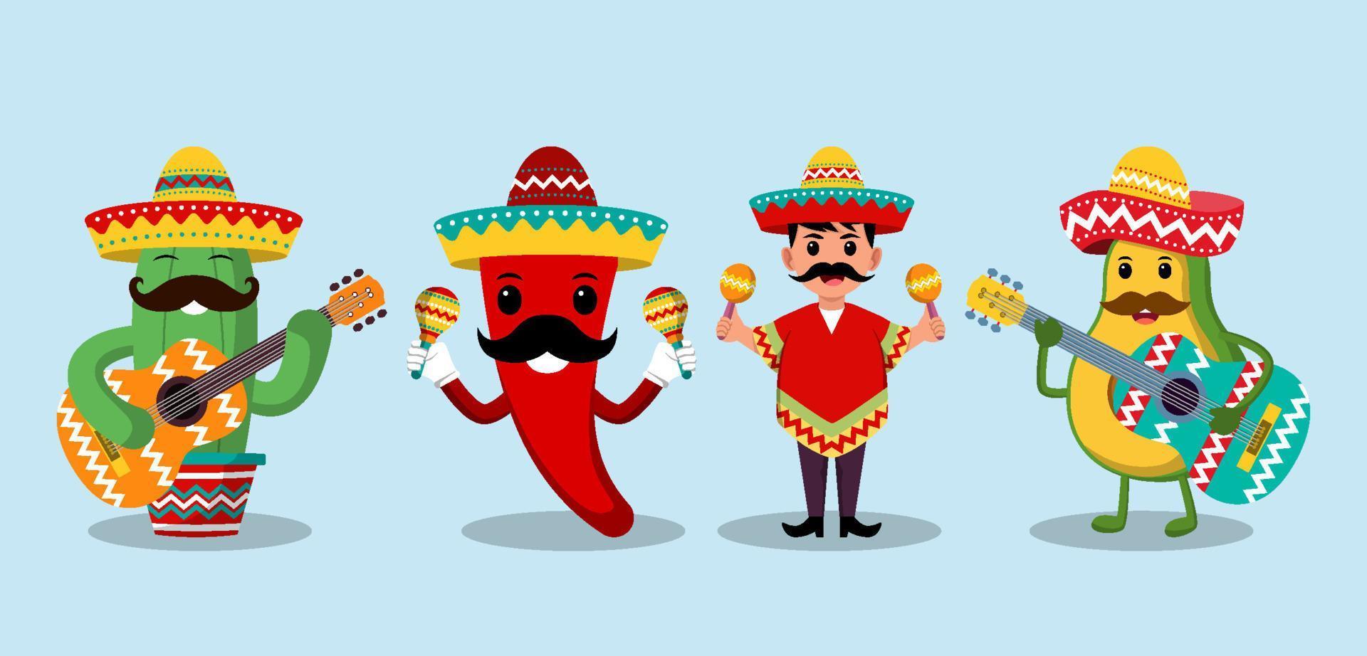 personajes del cinco de mayo vector