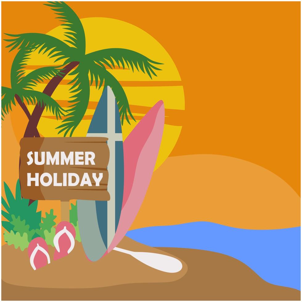 Summer holiday in the beach vector