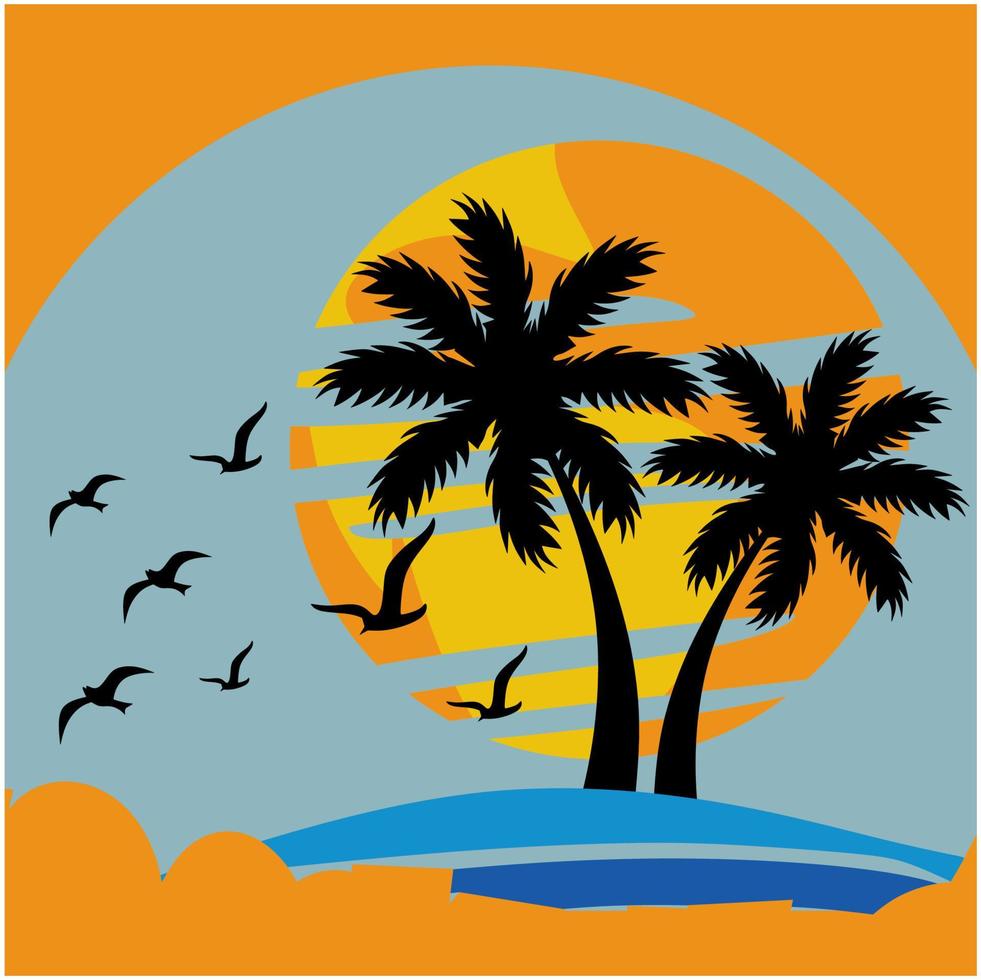 Summer holiday in the beach vector