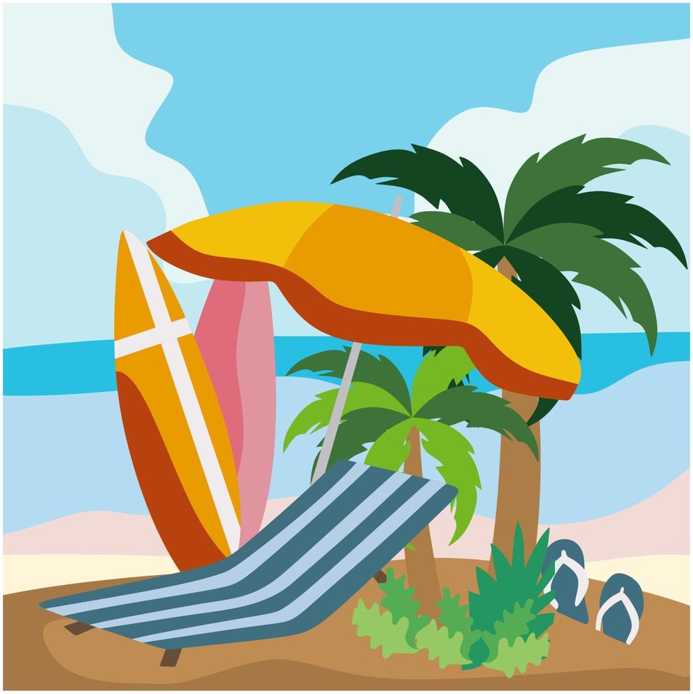 Summer holiday in the beach vector