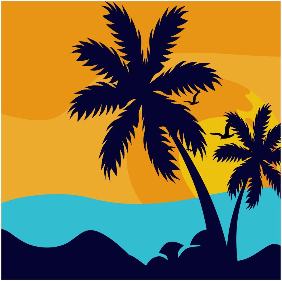 Summer holiday in the beach vector