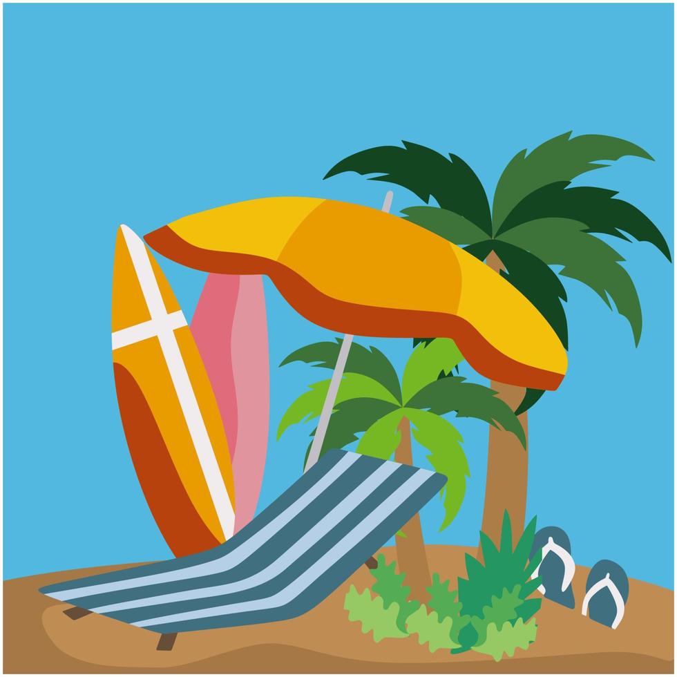 Summer holiday in the beach vector