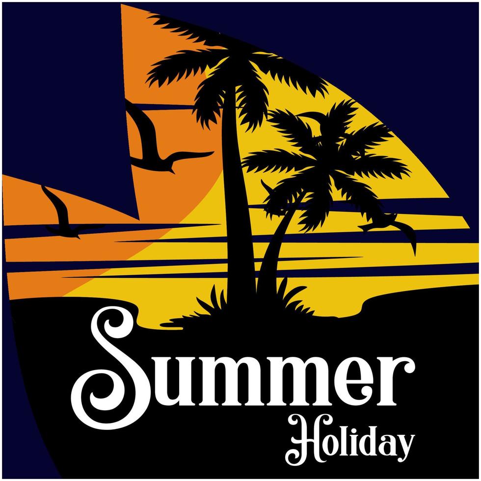 Summer holiday in the beach vector