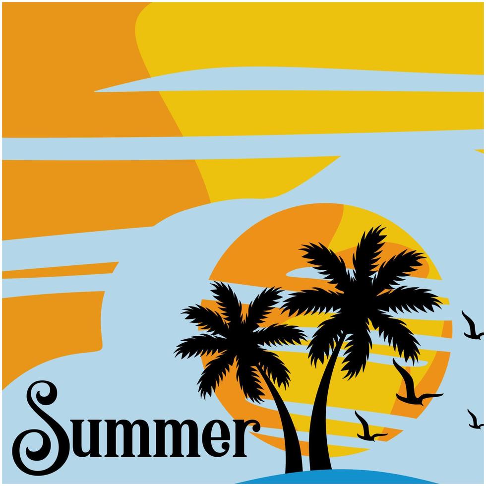 Summer holiday in the beach vector