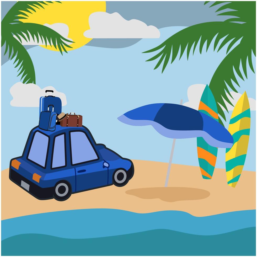 Summer holiday in the beach vector