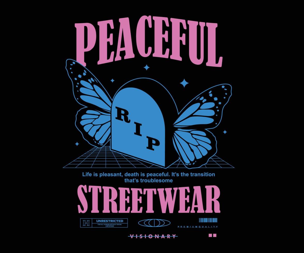 Aesthetic Graphic Design for T shirt Street Wear and Urban Style vector