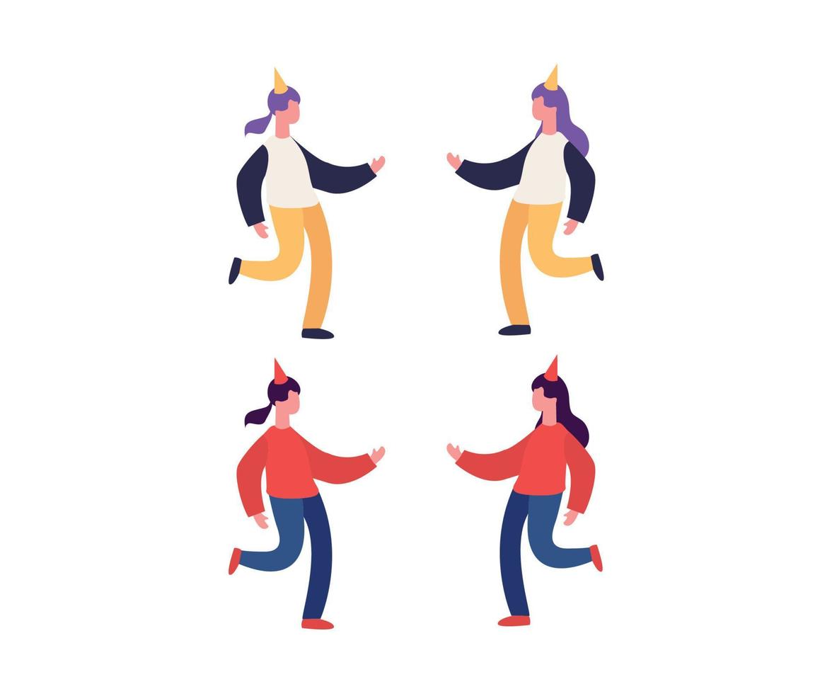 ilustración de diseño plano de personas bailando vector