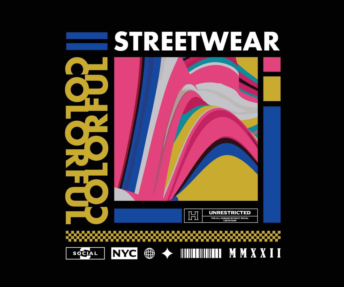 diseño gráfico estético para ropa de calle de camisetas y estilo urbano vector