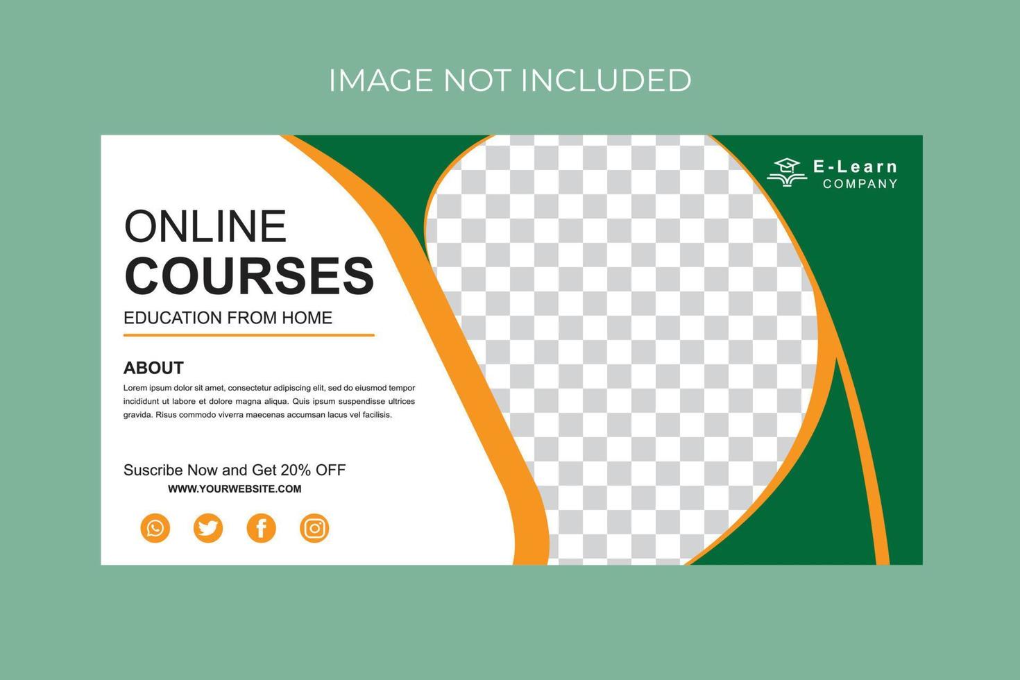 online courses banner template vector